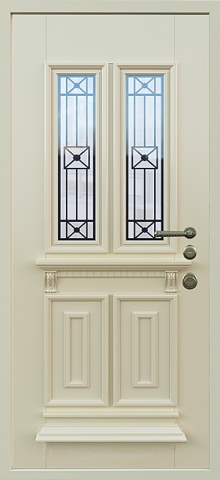 Дверь со стеклом и ковкой DR245
